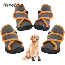 Benepaw sapatos macios para cães, à prova d'água, resistente, antiderrapante, tiras cruzadas ajustáveis, botas para animais de estimação, para caminhada, caminhada, corrida 240119