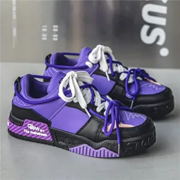 Trend Purple Sneakers Men Skateboard Shoes 2023 Designer Laceup Skate for Platform Tenis Masculino 240202