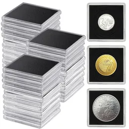 30PCSSET Monety Snap Holders Silver Dollar Collection Display Acryl Case Połowa organizatorów pudełka 240125