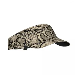 Berretti Cappello da sole estivo con stampa in pelle di serpente vintage Visiera Protezione UV Top Sport vuoto Golf Corsa Protezione solare