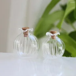 Garrafas de vidro forma de abóbora clara deriva pequena garrafa de desejo com rolha de cortiça suprimentos de festa de casamento decoração de casa de bonecas