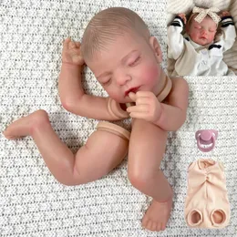 19 Polegadas já pintadas peças de boneca reborn sam lifelike bebê 3d pele com veias visíveis molde artesanal pano corpo incluído 240119