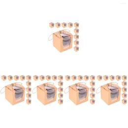 Envoltório de presente 50 Pcs Cupcake Box Bakery com janela Recipiente de papel individual