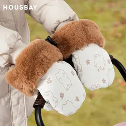 Перчатки для коляски 1 пара зимних ветрозащитных теплых милых медведей в коричневом стиле универсальные перчатки для колясок водонепроницаемые аксессуары для детских колясок 240130