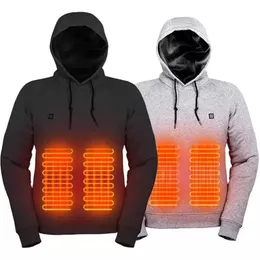 Outdoor Elektrische USB Heizung Pullover Hoodies Männer Winter Warme Beheizte Kleidung Lade Wärme Jacke Sportswear 240119