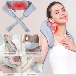 5D Shiatsu Back Neck Massage Shawl U Shape Kneading Shoulder Massager Car Home Muscle Relaxing Fatigue 240118