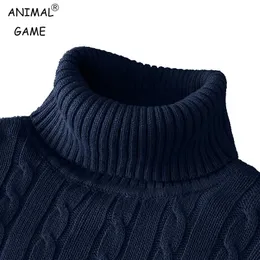 Autum inverno quente gola alta camisola masculina casual rollneck malha pulôver manter quente masculino jumper malha de lã camisola 240123