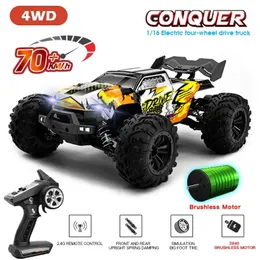 RC Car High Speed Remote Control Car Adapt To All-Terrain Long Endurance Strong Shock-Absorbing With LED Headlight 4WD Kid Toys 240123