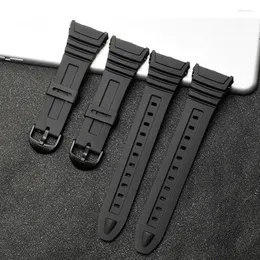 Watch Bands Silicone Watchband For Casio 3239 W-96H-1A 2A 9A Electronic Dedicated Strap Black Men's Sport Waterproof Rubber Bracele