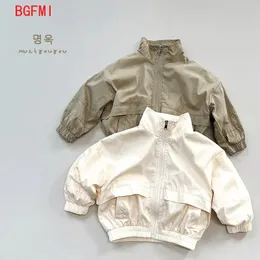 Roupas de crianças coreanas outono 29y Spring Coat Boys Jacket Fin Baby Girl Girl Sun Protection Coats Jackets para meninas 240125