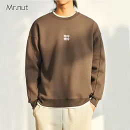 Mrnut Hoodies Thickened with Fleece Streetwear Shirt Y2k Luxury Clothing Sweatshirts Men Pullovers Retro Splice Tracksuit 240202
