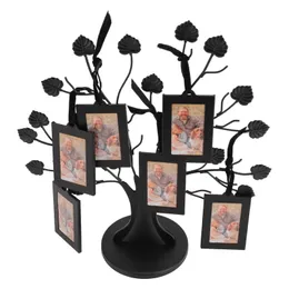 Family Tree Picture Frame Multipurpose Innovative Stylish Family Tree with 6 Hanging Po Frames for Home Desktop Decoration 240131