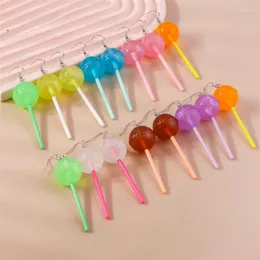 Baumeln Ohrringe Süße Candy Farbe Lollipop Tropfen Für Frauen Lustige Simulation Lebensmittel Blume Dinosaurier Haken Mädchen Schmuck Geschenk