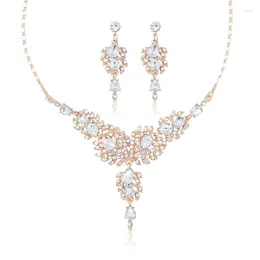 Necklace Earrings Set Two-piece Bridal Vintage Haute Design Sense