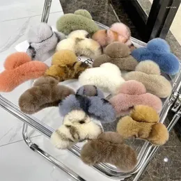 Fermagli per capelli Colore Solido Peluche Forcina Eleganza avanzata Accessori da donna Corea INS Strumenti per il trucco Regalo per l'atmosfera