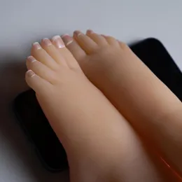 Falsche Nägel Mannequin Fuß Simulation Nagel Praxis Fetisch Silikon Füße Modell für Footjob Schuhe Socke Display 2000