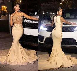 شمبانيا لونج ميرميد بارز ، فساتين رسمية للنساء aso ebi eBi شرير الرقبة الدانتيل زين الأحداث المثيرة الأحداث الحفل