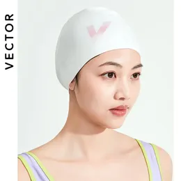 VECTOR Elastico in gomma siliconica impermeabile Proteggi le orecchie Capelli lunghi Sport Piscina Cappello Cuffia da nuoto misura libera per uomo Donna Adulti 240127