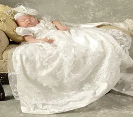 Abiti da battesimo per bambini in pizzo bianco principessa Abiti da battesimo per bambini maniche corte Abiti da battesimo vintage per neonate e ragazzi4539573