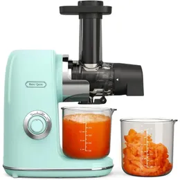 Kraftfull långsam kallpress Juicer-maskin för frukt och grönsak Hög juice ger enkla att rengöra 2-hastighetslägen Omvänd funktion 240124