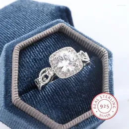 Anelli a grappolo Palla Fiore Rattan Splendido stile cinese Anello quadrato femminile Anello di fidanzamento con diamante Regalo per l'anniversario non sbiadisce