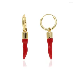 Dangle Brincos Esmalte Vermelho Chili Pepper Charme Brinco de Metal Moda Linda Menina Mulheres Orelha Jóias de Casamento