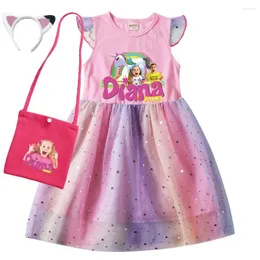 Платья для девочек, костюм Дианы и Ромы, детский летний повседневный милый кружевной наряд для маленьких девочек, платье принцессы для малышей, вечерние платья на день рождения