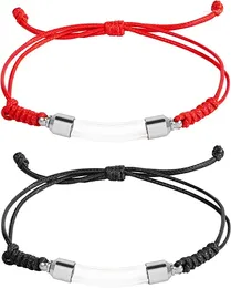 Charm Armbänder 2 Teile/satz Glasfläschchen Anhänger Armband Transparente Röhre Feuerbestattung Lagerung Andenken Einstellbar