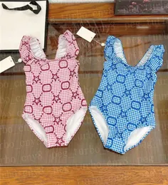 Terrós Kids Swimsys Letter Completo Prind Swimwear Bodysuits Designer Summer One Piece Swimsuit para Girls9111172