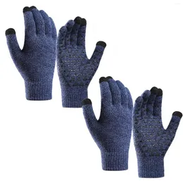 Berety zimowe rękawiczki dla mężczyzn kobiety 2 pary Ulepszone ekran zimna pogoda termiczna ciepłe rękawice dzianinowe prowadzenie rękawiczek guantes