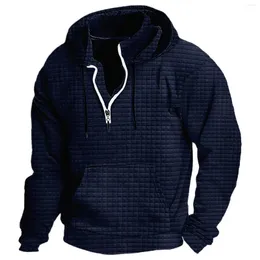 Herr hoodies hoodie quarter zip hooded vanlig sport utomhus dagliga semester streetwear herrar upp lättvikt