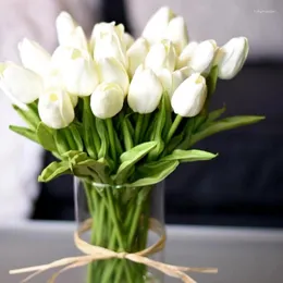 Fiori decorativi 5 pezzi 10 pezzi tulipano fiore artificiale vero tocco bouquet PE falso per decorazione di nozze decorazione del giardino di casa
