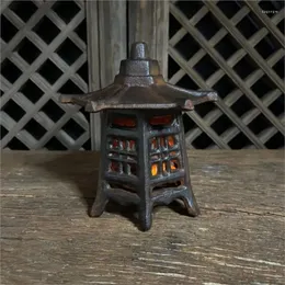 Castiçais criativo retro ferro castiçal/lâmpada de óleo pendurado casa desktop decorativo ornamento titular chinês queimador de incenso 1pcslf207