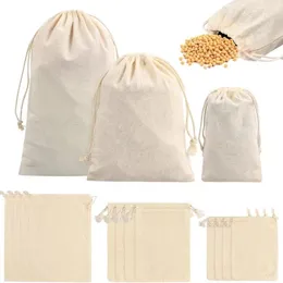 보관 가방 20pcs/lot natural beige cotton abric small drawstring 선물 Bolsas para empacar productos 장난감