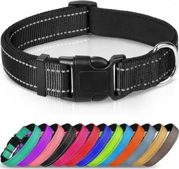 Dog Collars Reflective Pet Collar Durable Strong Adjustable Ring Safety Buckle For Big Medium Puppy German Shepherd Training Dogs