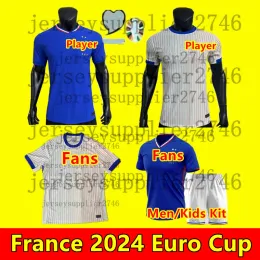 Fransızca 2024 Euro Kupası Evde Ev Uzakta Jersey Mbappe Futbol Formaları Dembele Coman Saliba Kante Maillot De Foot Benzema Griezmann Çocuk Erkekler Hayranlar Oyuncu Futbol Gömlek Kiti