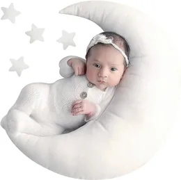 Baby Posing Pillow born Pography Props Cute Hat Colorful Beans Moon Stars Po Shooting Set For Infant Gifts 240127