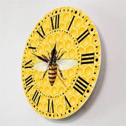 ランドリールームの動きのために、黄色の巣の丸いハイブ30cmの壁の時計