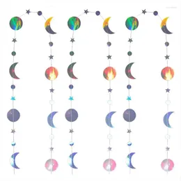 Party Decoration Eid Mubarak Garland Star Moon Circle Dot Crescent Hangings Streamer Backdrop Banner Muslim Ramadan Home Part