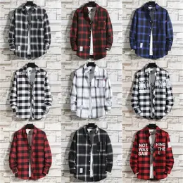 Abbigliamento uomo 2023 Moda Primavera Autunno Casual Plaid Camicia a maniche lunghe Retro Gioventù Allmatch Top Coat S5XL 240126