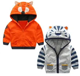 Casaco de bebê jaqueta casual dos desenhos animados com capuz topos crianças roupas outerwear infantil menina unisex casaco drop4064435