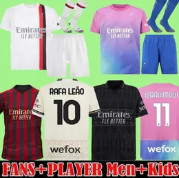 23 24 AC Maglia MilAnS GIROUD RAFA LEAO PULISIC 4th Soccer Jersey 2023 2024 MEN Football Shirts Calcio Maillot TOMORI THEO Pleasures Fourth Black Beige uniform