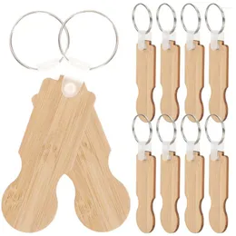 Keychains 10st Key FOB för bilmynt trä Keychain Shopping Trolley Keys Wood Token Token Keyrings