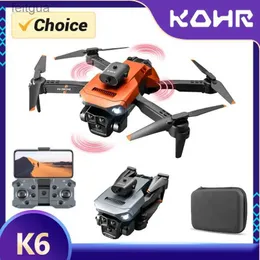 Dronlar Tosr 2023 Yeni K6 Max RC Drone Engel Kaçınma Optik Akış Konumlandırma Dron Üç Kamera 4K Profesyonel Dört Yolcu Oyuncak Hediyeleri YQ240213