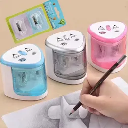 Tenwin apontador de lápis elétrico automático de dois buracos, interruptor para casa, escritório, material escolar, papelaria, arte 8004 240123