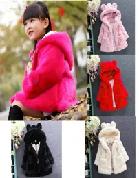 Vendita al dettaglio 212Y bambini designer cappotti invernali ragazze di lusso pelliccia sintetica spessa pelliccia calda cappotto neonato bambino giacche con cappuccio outwear bambini clot5286159