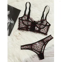 Bras sätter underkläderkvinna Floral broderi bh set sexig 2 stycken perspektiv tunt spets kvinnors underkläder kort kostym #