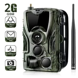 2G MMS SMS P Trail Wildlife Camera 20mp 1080p رؤية ليلية كاميرات الصيد المتنقلة الخلوية HC801M Wireless PO Trap 240126