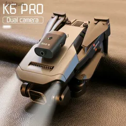 Dronlar Yeni K6Pro RC Drone 4K Profesinal 1080p HD ESC Kamera Optik Akış Lokalizasyonu Dört yönlü engel kaçınma Quadcopter vs K9 Pro YQ240213