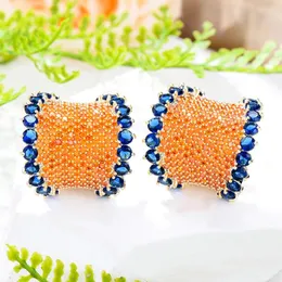 Dangle Earrings Kellybola Luxury Orange Green Pendant Fashion For Women Girl Daily Wedding Trendy Jewelry Accessories High Quality